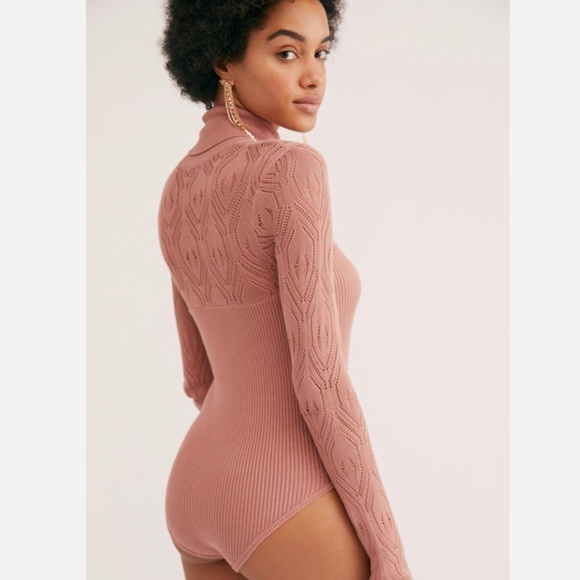 Free People Pointelle Turtleneck Bodysuit - Picture 2 of 6